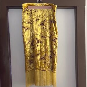 *NWT* Anthropologie Embroidered Skirt with Fringe